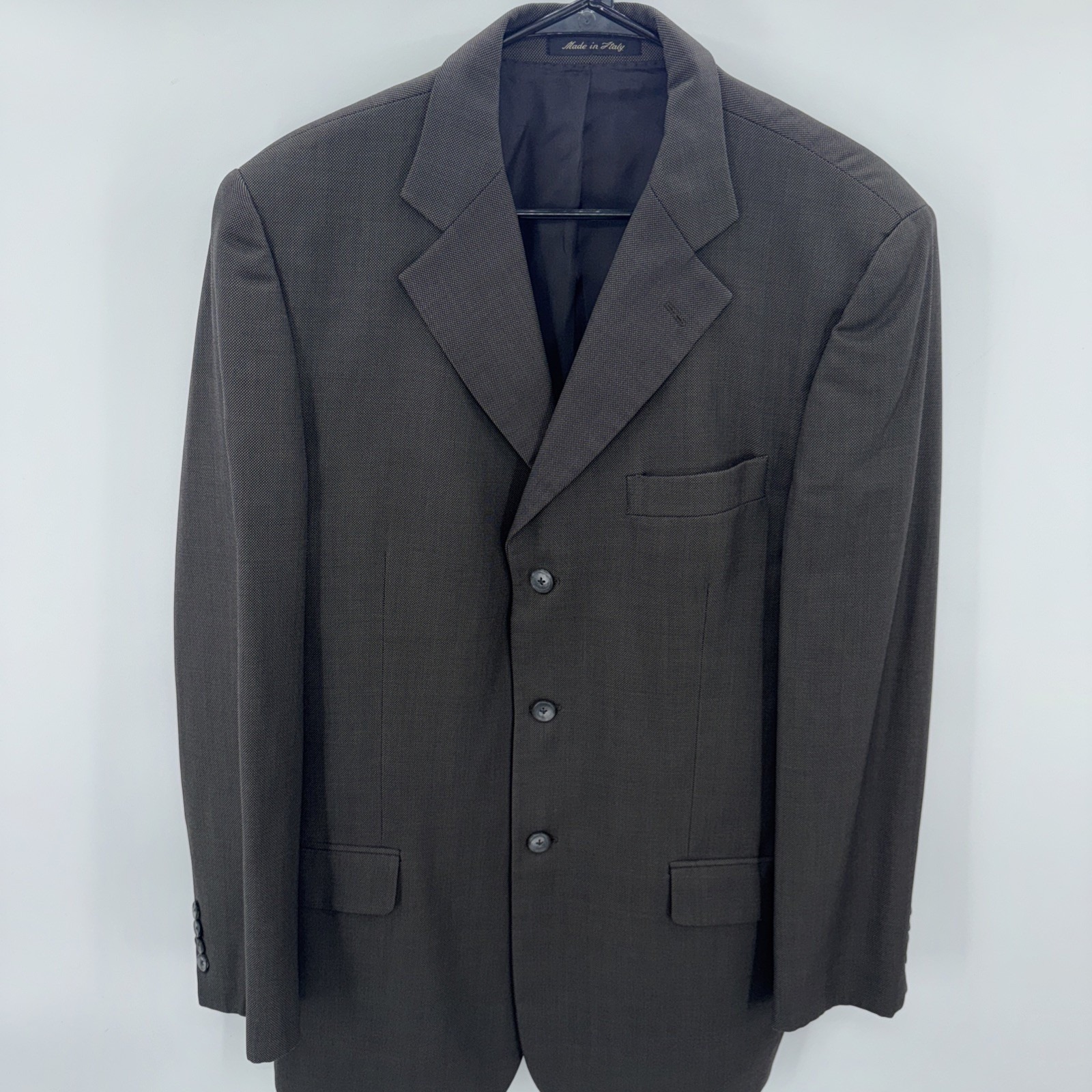 Roberto Villini Couture Made In Italy Angelico Super 140's Wool Suit 40l Brown